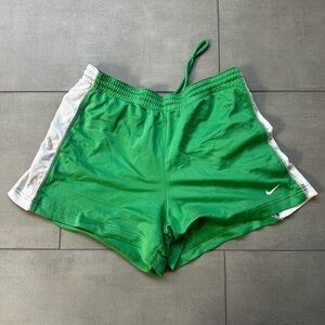 Vintage Nike Women's Green and White Athletic Shorts